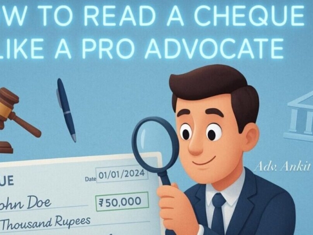 Experienced cheque bounce advocate at Dwarka Court handling Section 138 NI Act cases with legal documents and courtroom setting