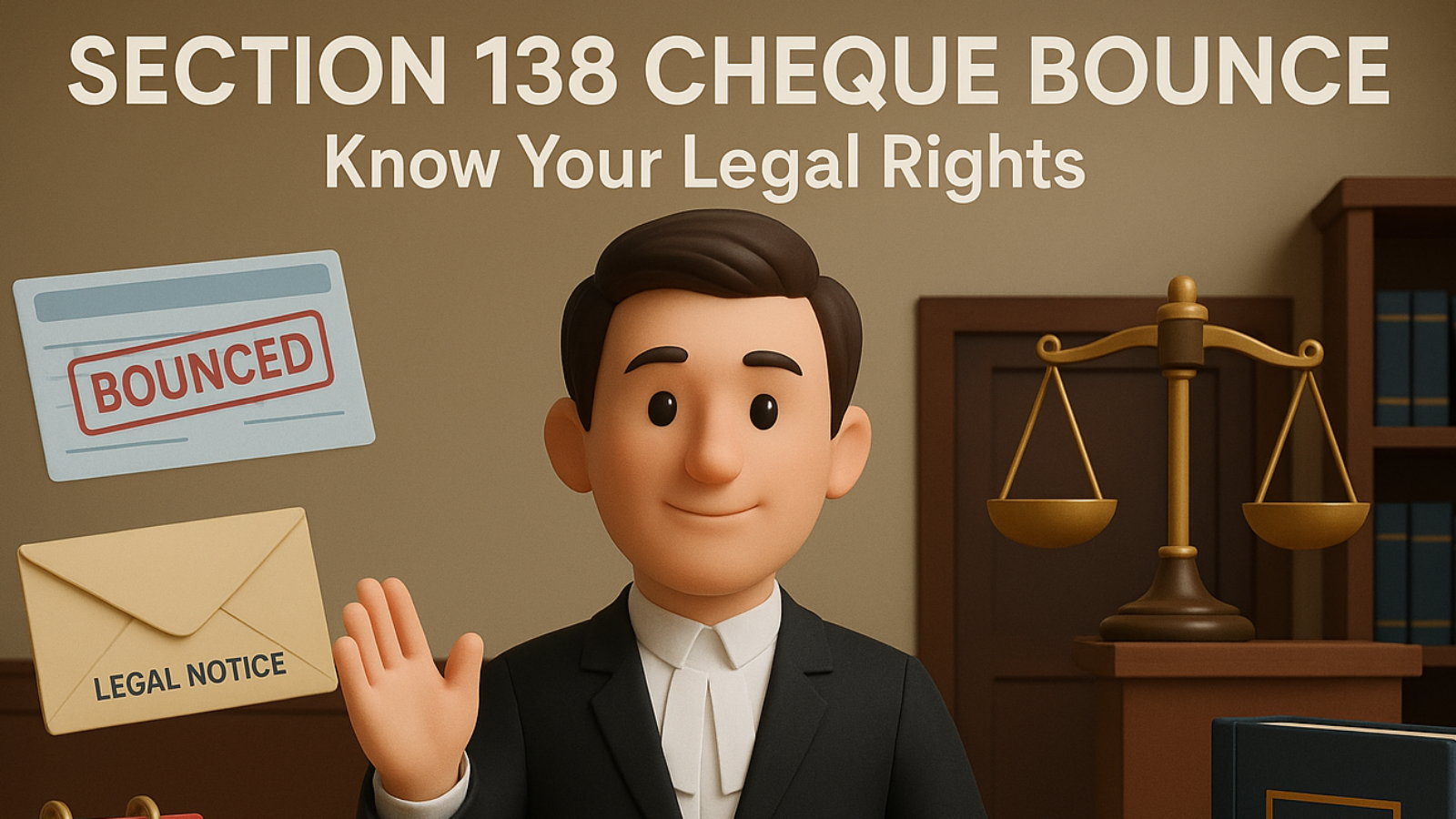Experienced Dwarka Court advocate explaining Section 138 cheque bounce law, legal notice, timelines and courtroom strategy in Delhi
