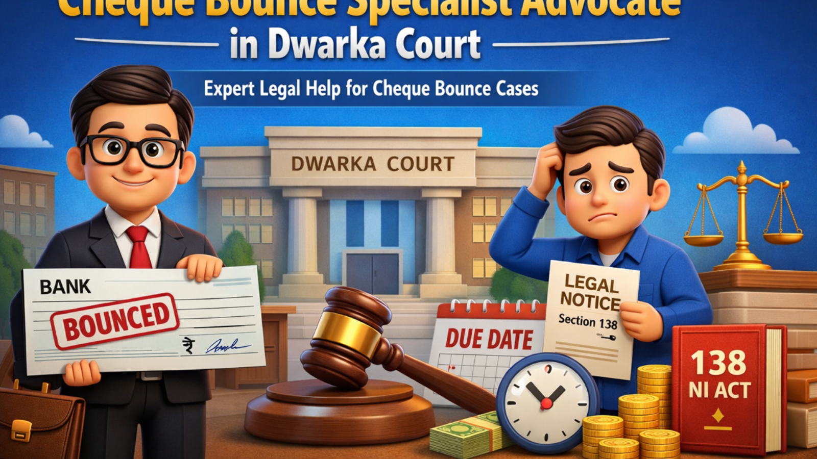 cheque bounce advocate in Dwarka Court