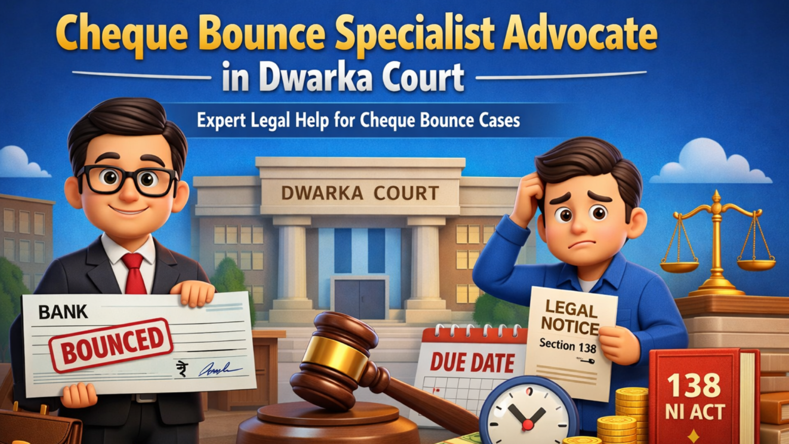cheque bounce advocate in Dwarka Court