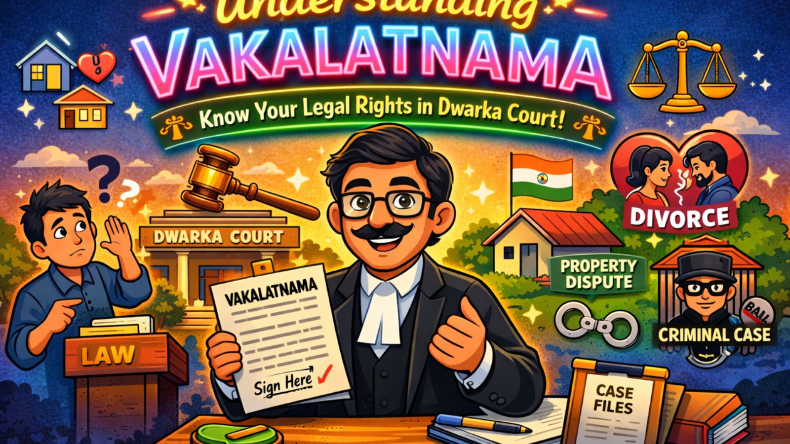 Vakalatnama signing process explained by advocate in Dwarka Court Variation: Understanding Vakalatnama before hiring lawyer in Dwarka Court New Delhi