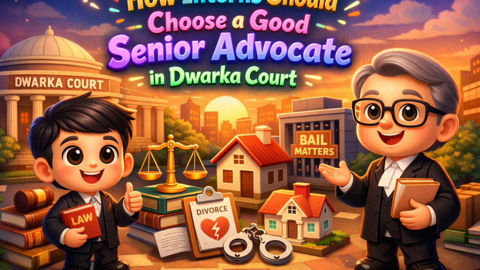 Senior Advocate mentoring law interns at Dwarka Court New Delhi