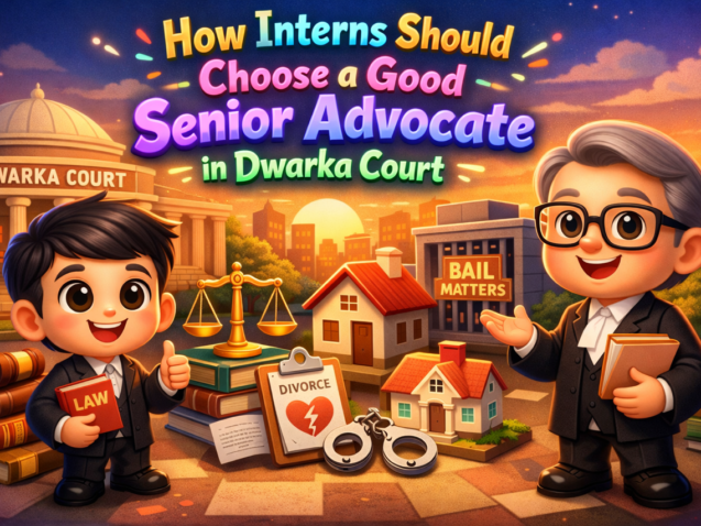 Senior Advocate mentoring law interns at Dwarka Court New Delhi