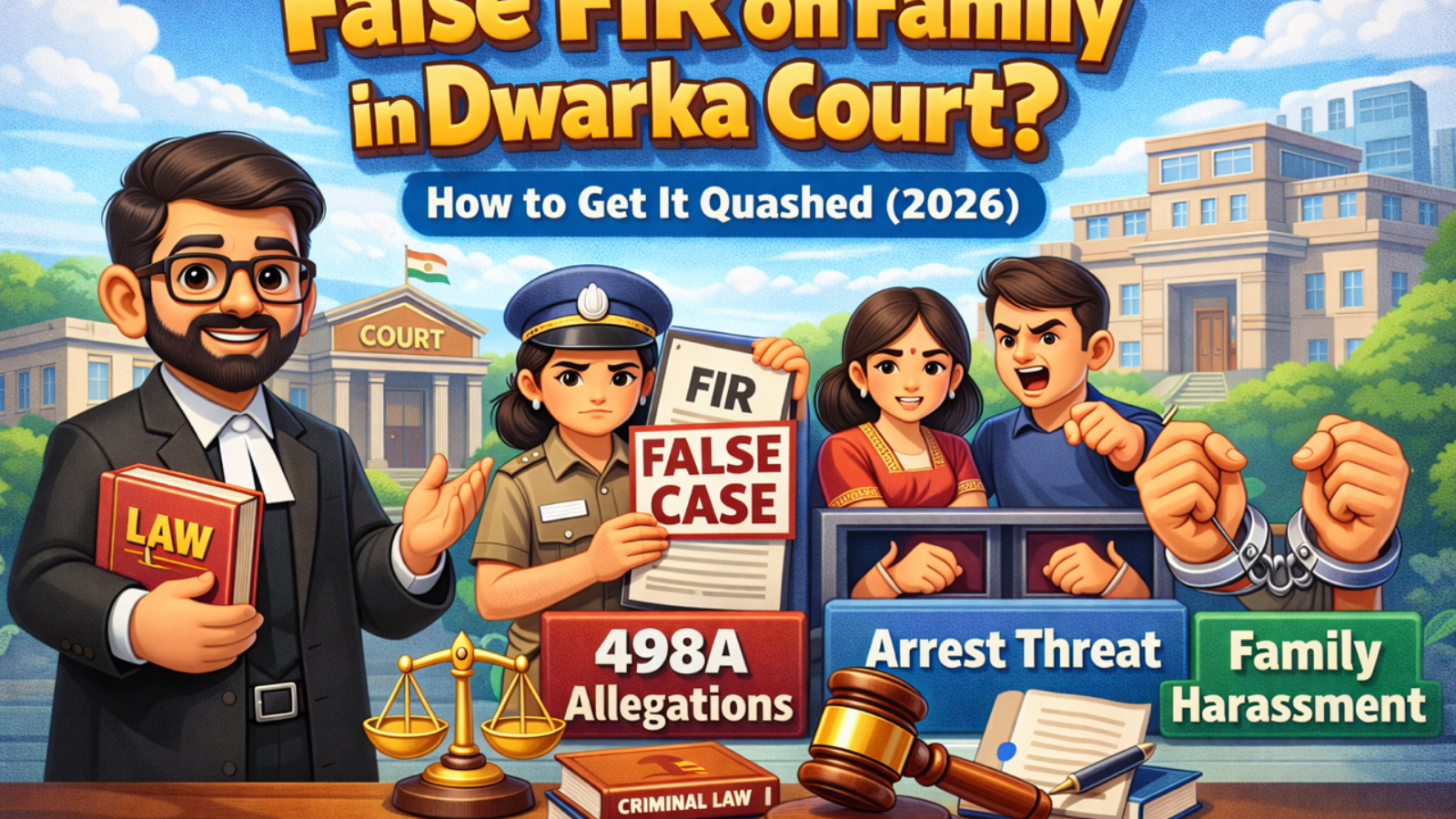 Criminal Lawyer in Dwarka Court assisting families in false FIR, 498A IPC, bail and quashing matters with 18+ years experience.