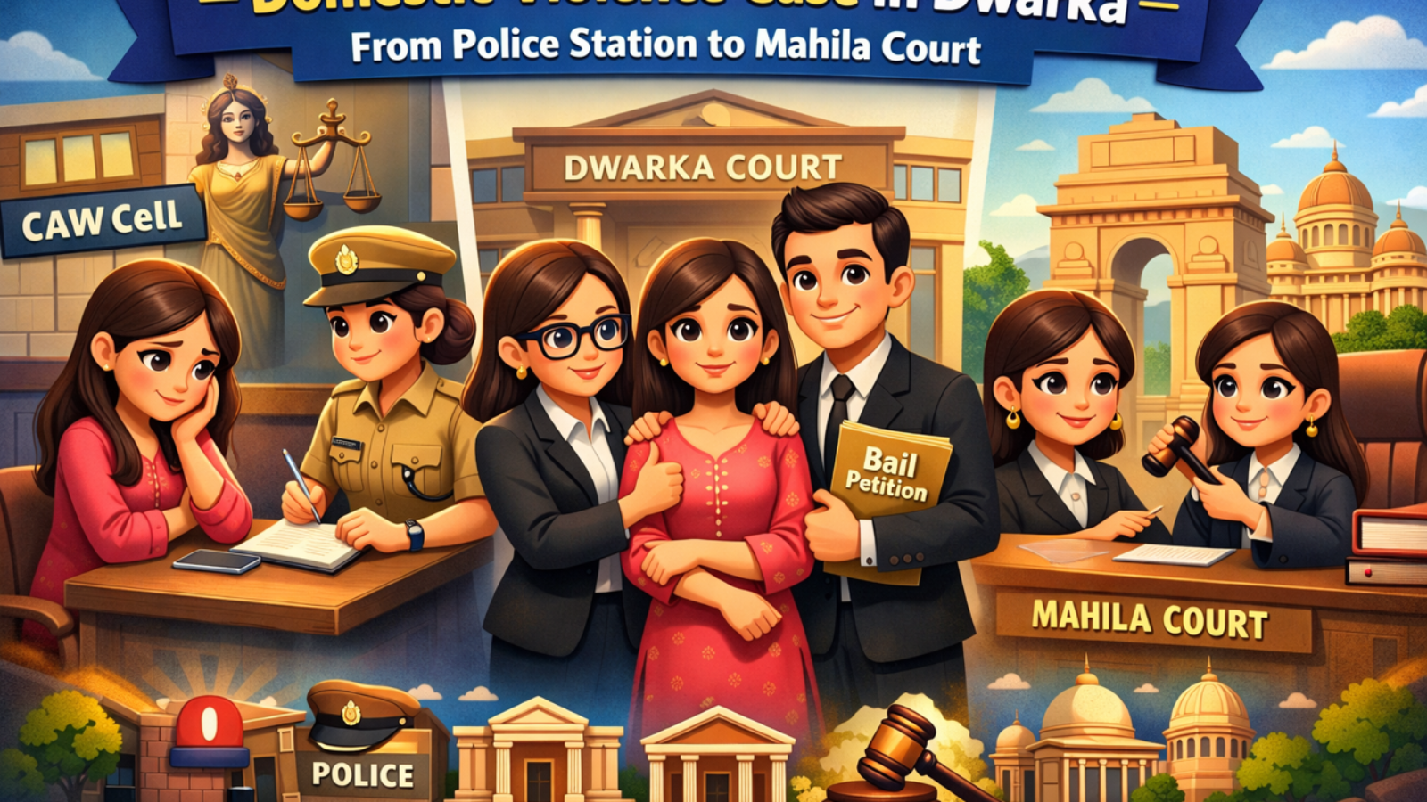 omestic Violence and 498A case lawyer in Dwarka Court handling CAW Cell complaints, FIR registration, bail and Mahila Court matters.