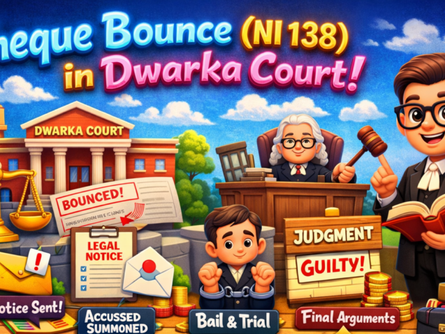 Step-by-step NI 138 cheque dishonour case process at Dwarka Court, Sector-10 – Expert legal representation with 18+ years experience.