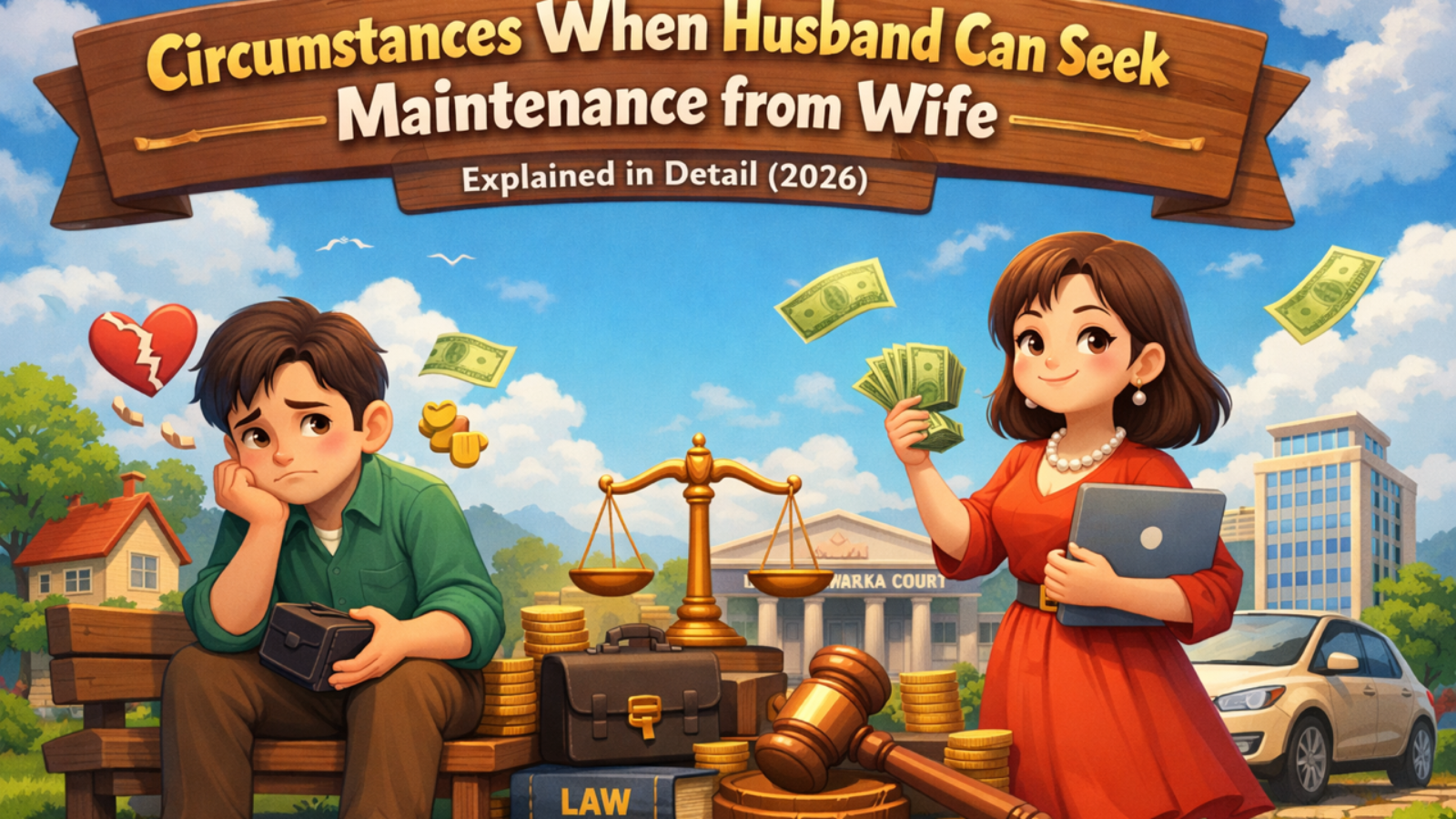 Divorce Lawyer in Dwarka Court advising on husband maintenance rights under Section 24 and 25 of Hindu Marriage Act.