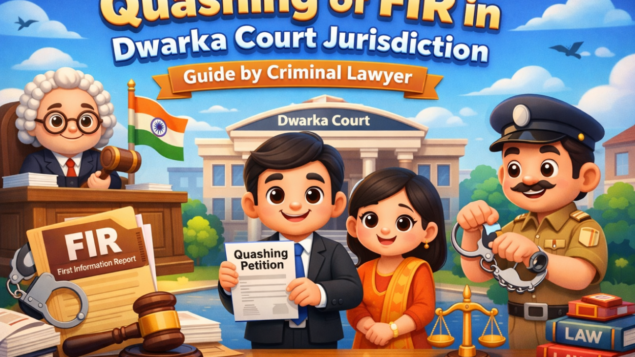Criminal lawyer preparing FIR quashing petition for Delhi High Court arising from Dwarka Court criminal case in 2026.
