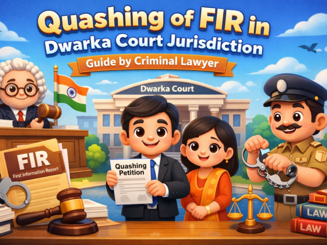 Criminal lawyer preparing FIR quashing petition for Delhi High Court arising from Dwarka Court criminal case in 2026.