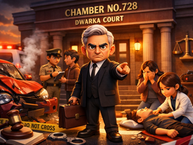 Criminal lawyer defending death by negligent driving case at Dwarka Court with bail and trial strategy consultation in 2026.