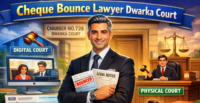 Cheque Bounce Lawyer Dwarka Court explaining 138 NI Act process in Dwarka Court with digital and physical court system