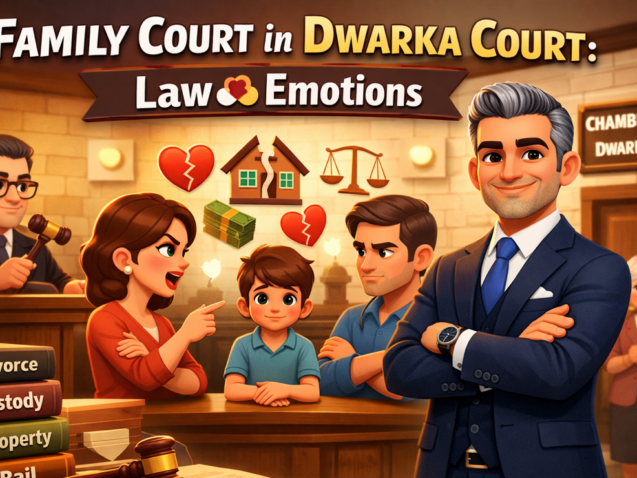 Family Court hearing at Dwarka Court showing judge balancing law and emotions in divorce and child custody matter