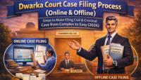 Advocate Dwarka Court explaining online and offline case filing process in Dwarka Court Delhi using eCourts system