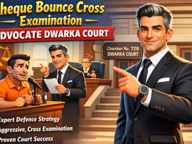 Cheque Bounce Cross Examination Advocate Dwarka arguing case in Dwarka Court