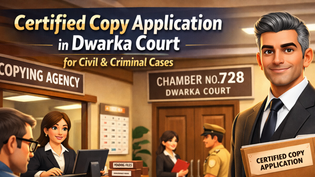 Advocate applying for certified copy at Dwarka Court copying agency for civil and criminal cases in Delhi