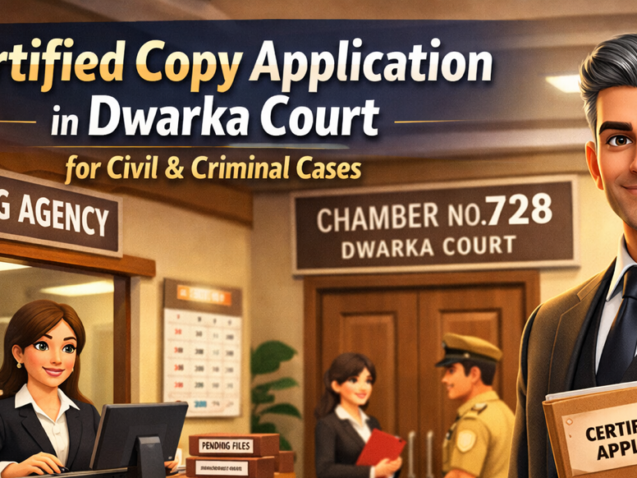 Advocate applying for certified copy at Dwarka Court copying agency for civil and criminal cases in Delhi