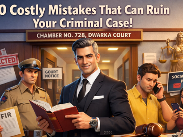 Criminal Lawyer Dwarka Court explaining legal mistakes to avoid in criminal cases