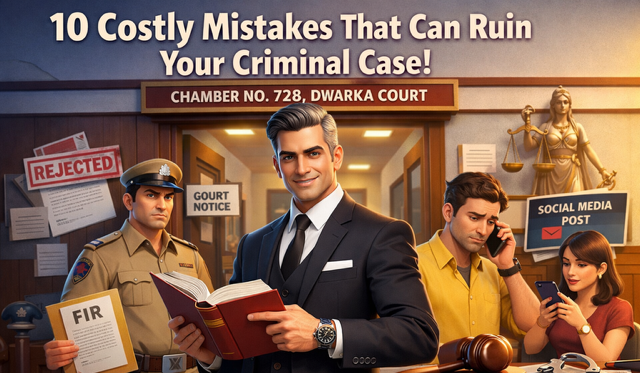 Criminal Lawyer Dwarka Court explaining legal mistakes to avoid in criminal cases