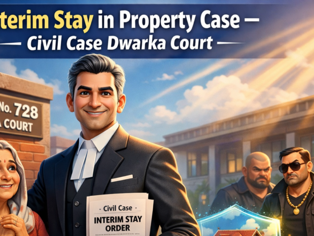 Best Property Lawyer Dwarka obtaining interim stay order in Civil Case Dwarka Court to protect property in Najafgarh from illegal possession attempt