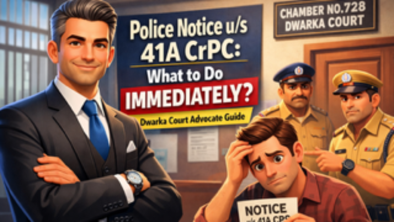 Police notice under Section 41A CrPC explained by Criminal Case Advocate Dwarka Court with legal guidance for safe police station visit in Dwarka Delhi