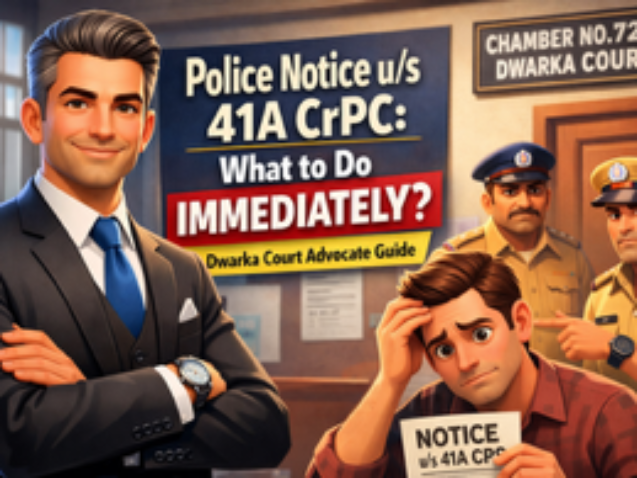 Police notice under Section 41A CrPC explained by Criminal Case Advocate Dwarka Court with legal guidance for safe police station visit in Dwarka Delhi