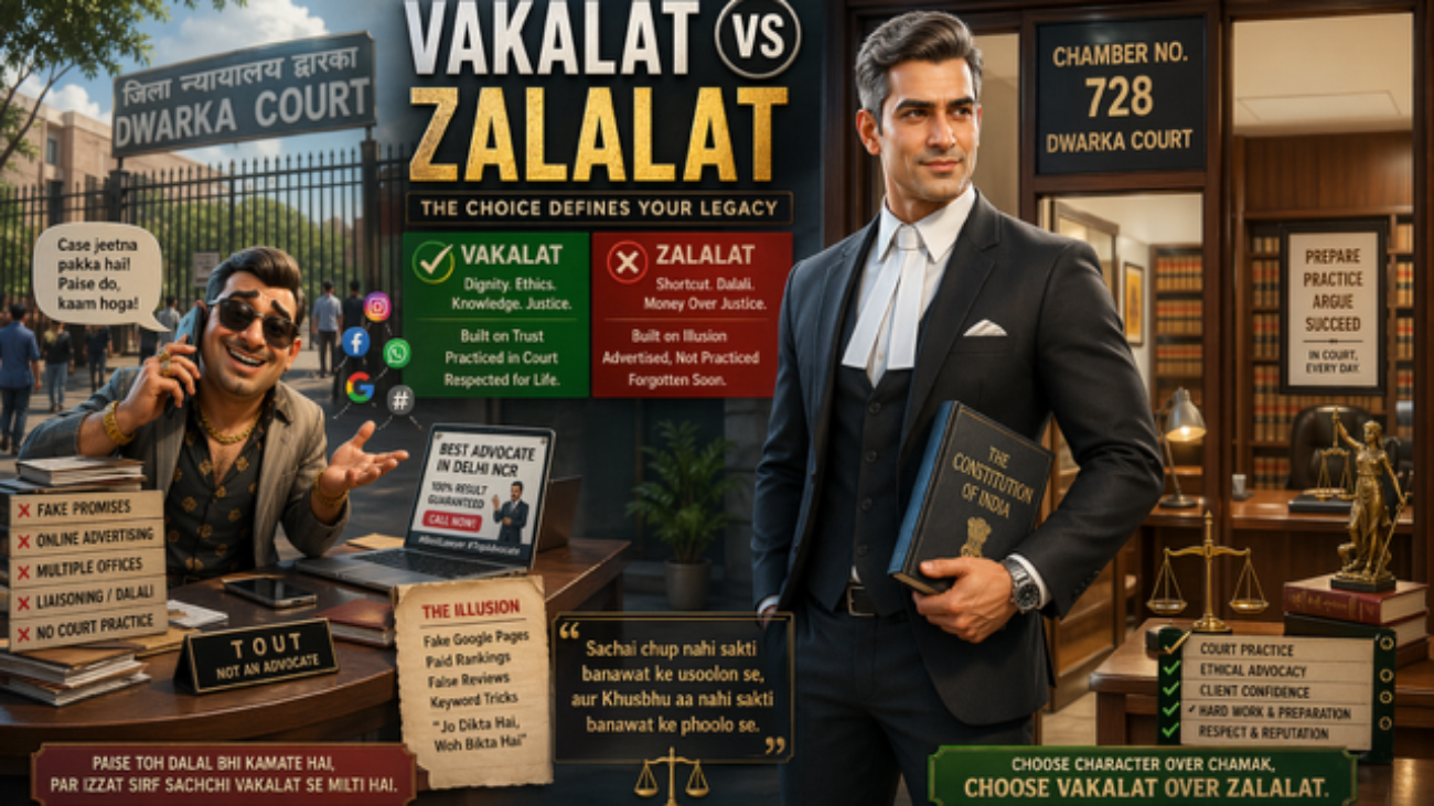 Advocate Dwarka Court ethical vs unethical legal practice illustration