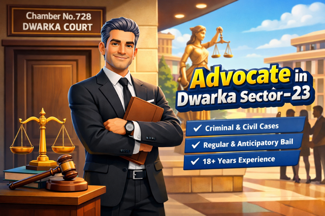 A professional advocate with 18+ years experience at Dwarka Court representing clients in criminal, civil, and property cases across Dwarka and nearby areas.