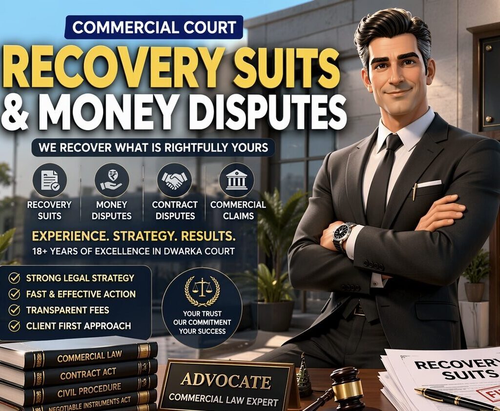 Best advocate Commercial Court Dwarka handling recovery suits