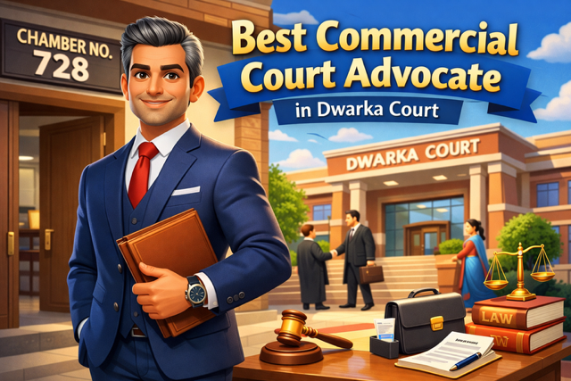 Professional commercial court advocate in Dwarka Court Chamber No 728 modern legal office