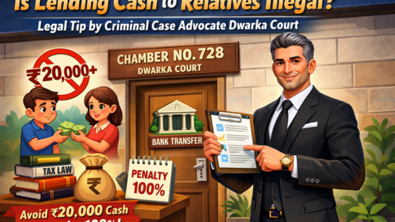 Advocate explaining Section 269SS cash loan rules in Dwarka Court