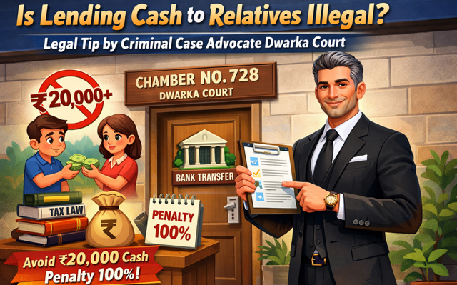 Advocate explaining Section 269SS cash loan rules in Dwarka Court