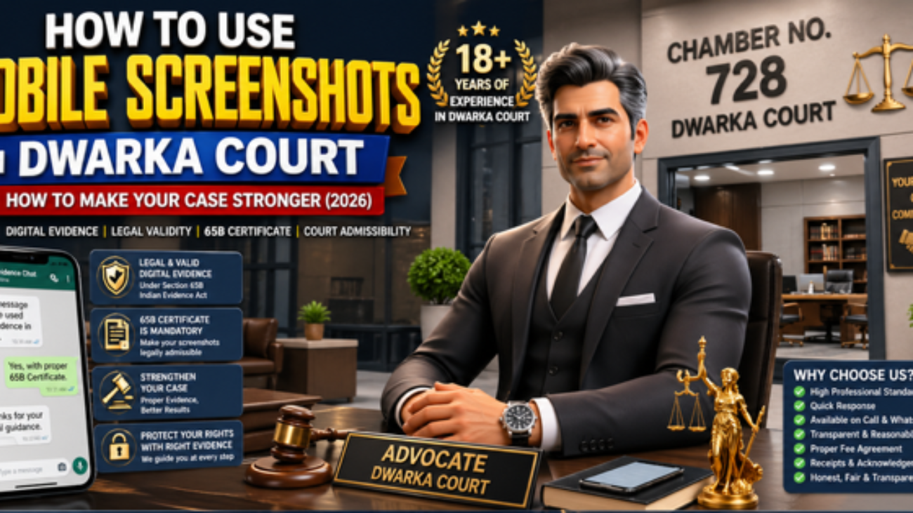 How to use mobile screenshots in Dwarka Court as legal evidence