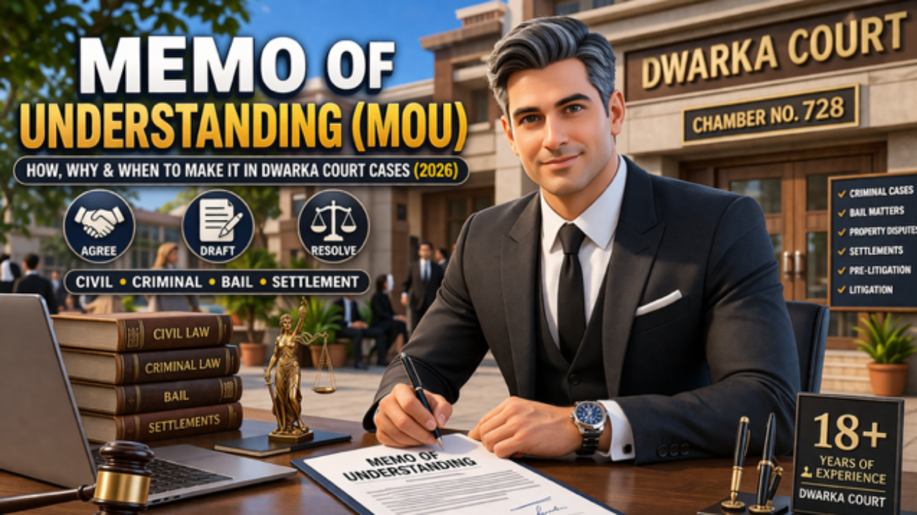 Memo of Understanding in Dwarka Court by Criminal Case Advocate Dwarka Court