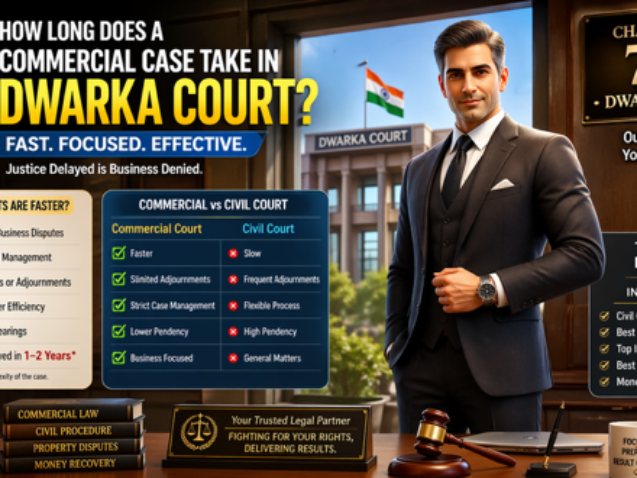 Commercial court case timeline Dwarka Court Delhi advocate
