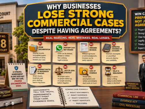 Best Commercial Court Advocate Dwarka Delhi explaining commercial dispute documentation mistakes