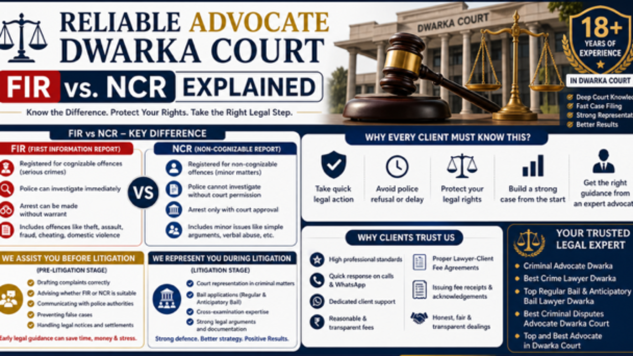 Difference between FIR and NCR explained by criminal advocate in Dwarka Court