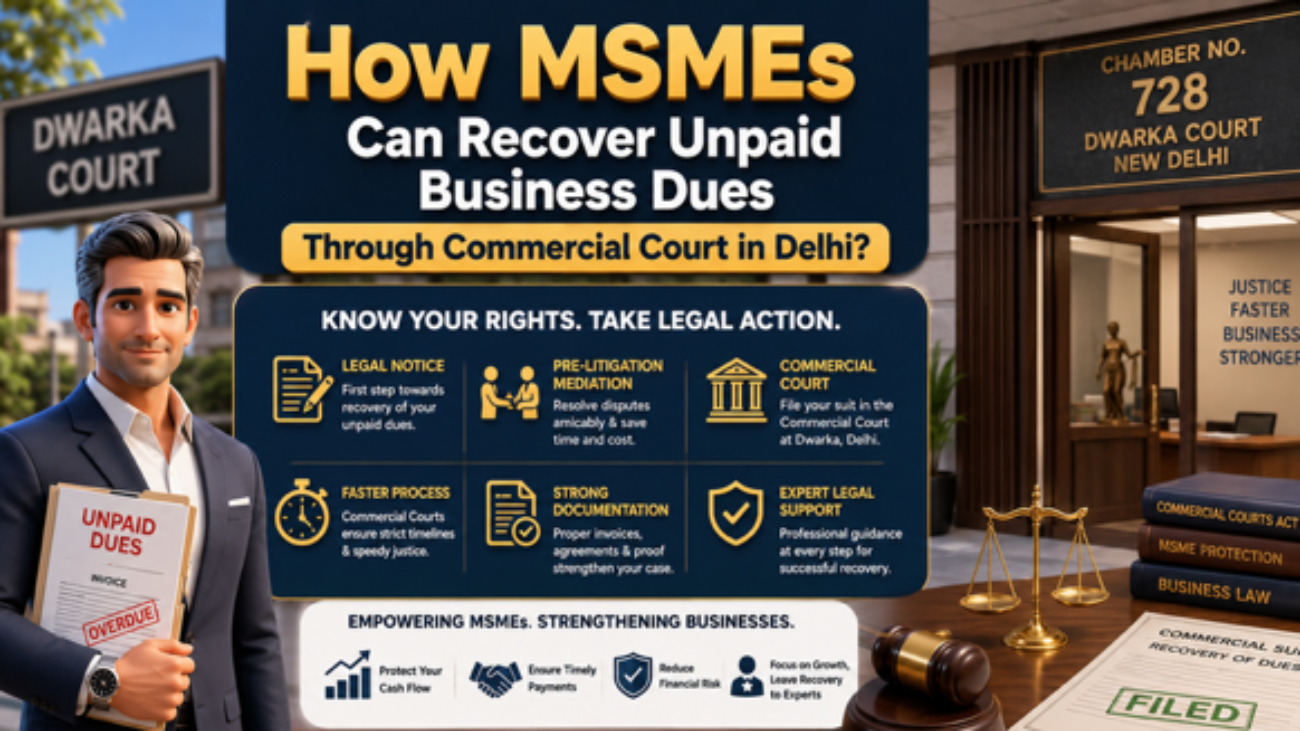Commercial Court Advocate in Dwarka Court Delhi helping MSMEs recover unpaid business dues