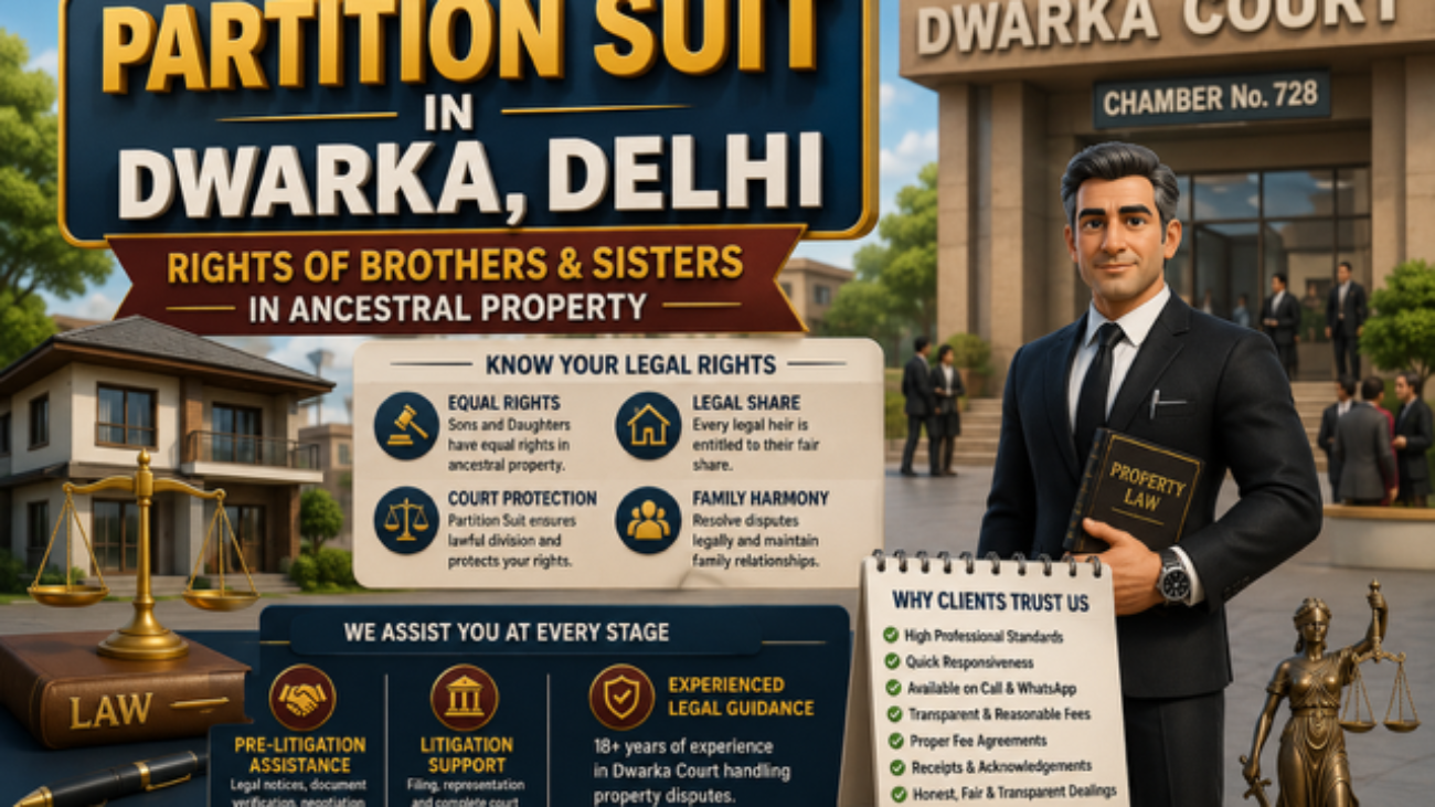 Best Civil Lawyer Dwarka handling Partition Suit in Dwarka Court Delhi