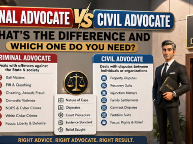 Difference between Criminal Advocate and Civil Advocate near Dwarka Court Delhi