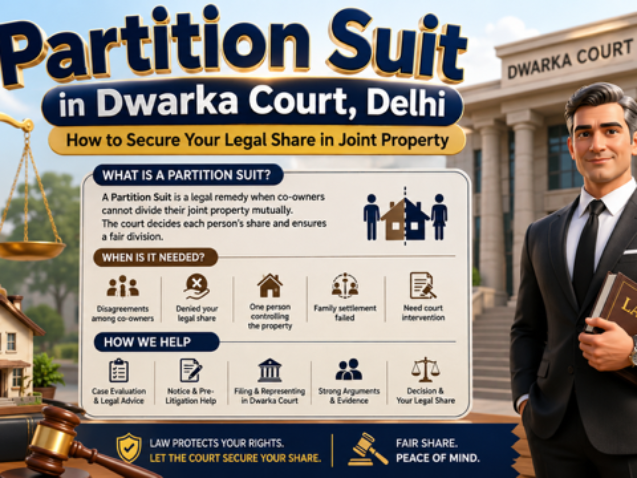 Advocate assisting clients in Partition Suit in Dwarka Court property dispute case