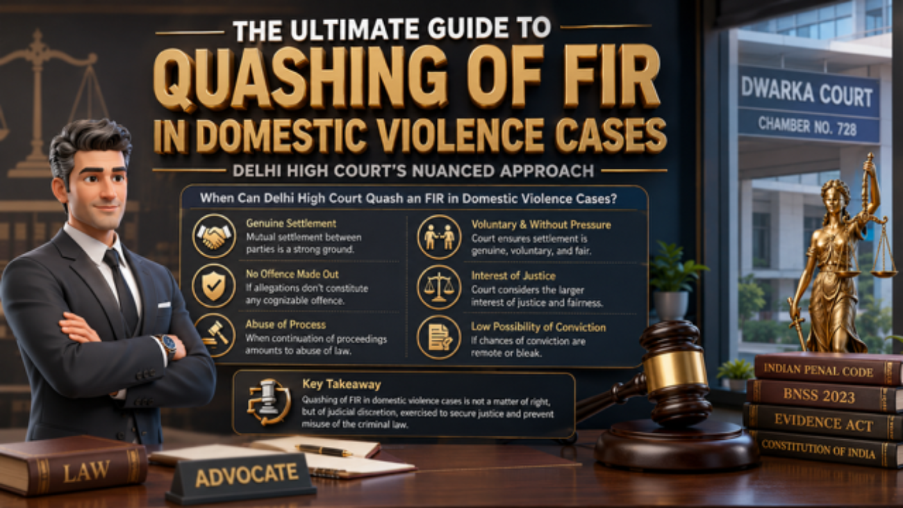Advocate explaining quashing of FIR in domestic violence cases before Delhi High Court
