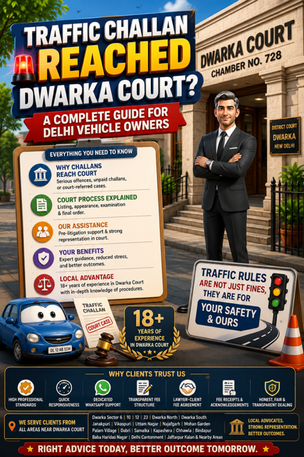 Traffic Challan Reached Dwarka Court