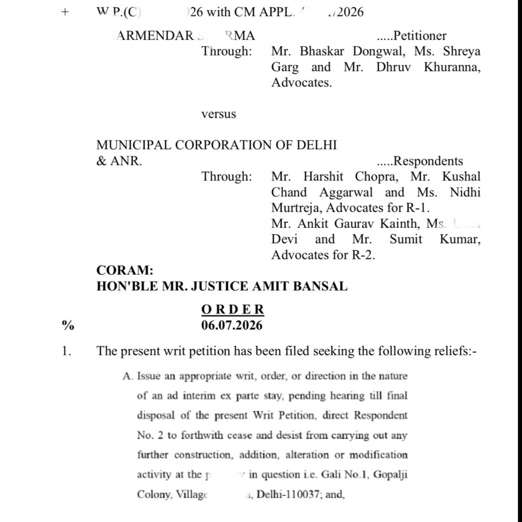 Dismissal of Writ Petition in MCD Cases – Advocate in Dwarka Court Delhi