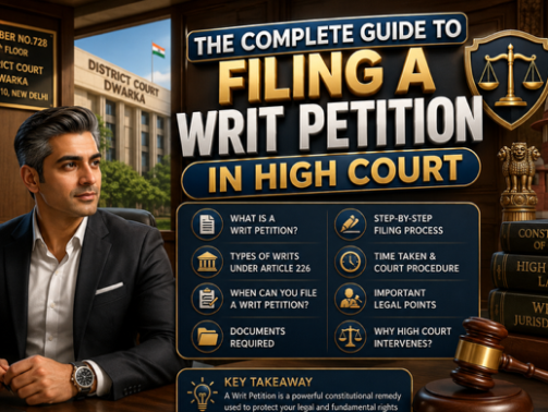 Advocate explaining the procedure for filing a Writ Petition in High Court for clients from Dwarka Court and Delhi.