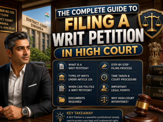 Advocate explaining the procedure for filing a Writ Petition in High Court for clients from Dwarka Court and Delhi.