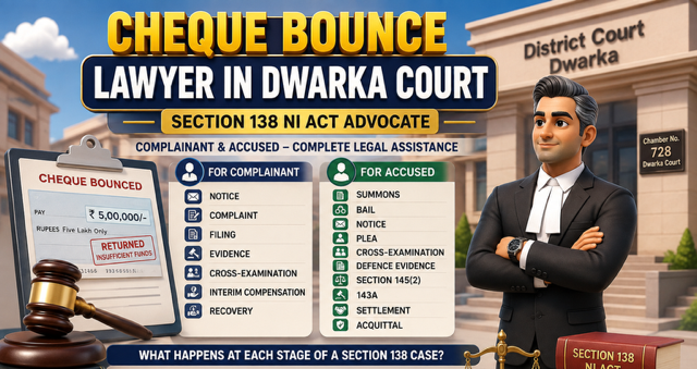 Cheque Bounce Lawyer in Dwarka Court Section 138 NI Act Advocate