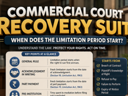 Commercial Court Recovery Suit limitation period explained by Advocate in Dwarka Court Delhi