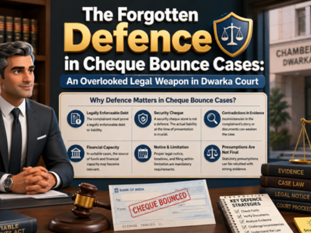 Defence in Cheque Bounce cases before Dwarka Court Delhi