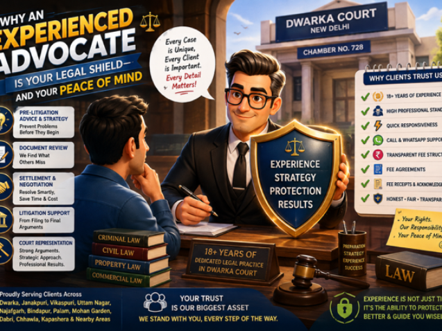 Experienced Advocate in Dwarka Court providing legal guidance and representation