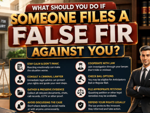 Advocate explaining legal remedies available when a false FIR is filed against a person in Dwarka Court Delhi.